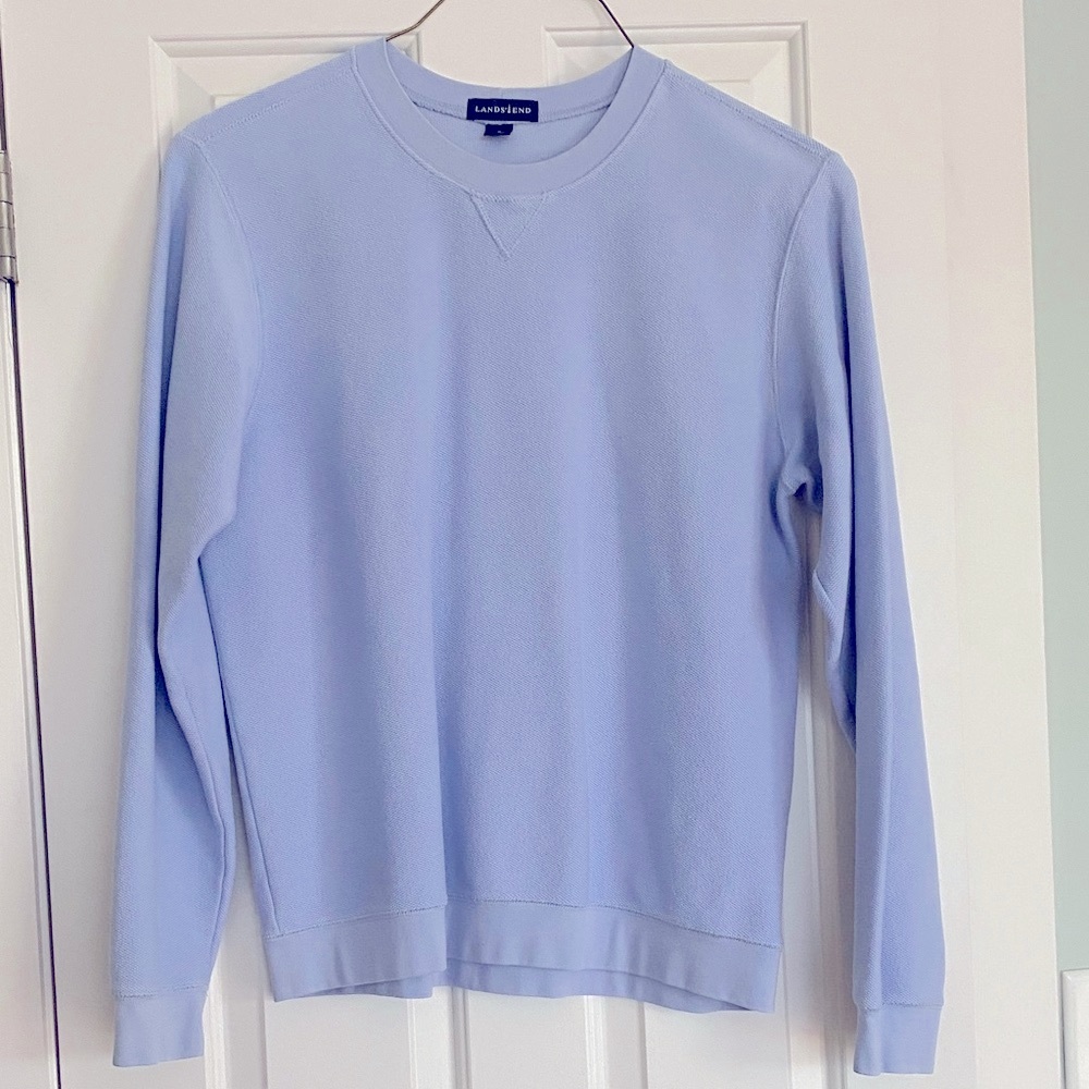 Lands' End Men's Light Blue Size Medium Crewneck Sweatshirt